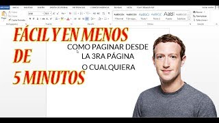 Como enumerar paginas en WORD  desde la segunda pagina  o cualquier pagina  BIEN EXPLICADO [upl. by Aitram]