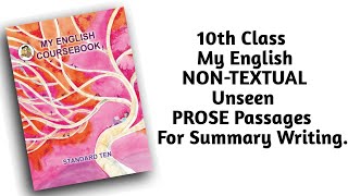 10th Class l English l NonTextual UNSEEN Prose Passages amp Unseen Passages for Summary Writing lMH [upl. by Calbert39]