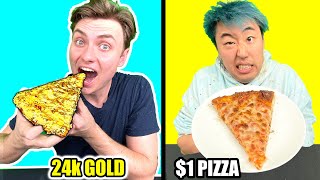 1 PIZZA VS 24K GOLD PIZZA [upl. by Aliekahs]