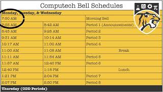 Computech Registration 2122 Academic Bell Schedules [upl. by Behlau]