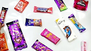 lots of candies surprise toys chocolate opening video lots of chocolates Cadbury celebration [upl. by Aninahs]