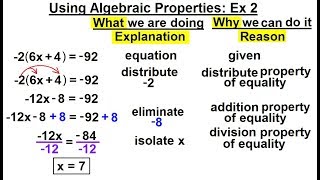 Geometry  Ch 2 Reasoning and Proofs 44 of 46 Using Algebraic Properties 2 [upl. by Attenad]