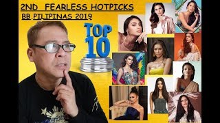 2ND FEARLESS HOTPICKS👑🇵🇭BbPilipinas 2019 TOP 10 [upl. by Isnan]