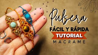 🔮 PULSERA de Macrame FÁCIL con PIEDRA NATURAL 34  DIY Easy Macrame Bracelet with Stone Tutorial [upl. by Nanerb50]