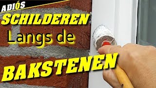 KOZIJN SCHILDEREN LANGS DE BAKSTENEN  Painting a window frame along the bricks [upl. by Asenev]