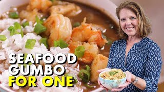 Seafood Gumbo For One  Easy Single Bowl Recipe [upl. by Enait]