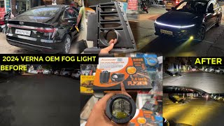 Hyundai Verna 2024 Fog Light installation  OEM Fog lights  20 Aozoom Fog lights  Hyundai Verna [upl. by Erkan886]