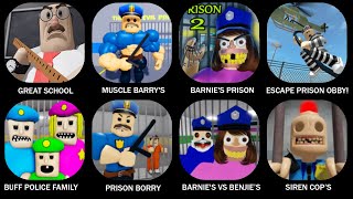 GREAT SCHOOLMUSCLE BARRYSBARNIES PRISONESCAPE PRISON OBBYBUFF POLICE FAMILYPRISON BORRY [upl. by Jeanine279]