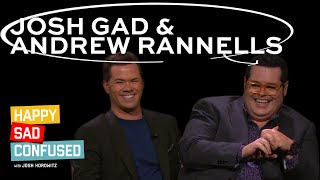 Josh Gad amp Andrew Rannells talk GUTENBERG THE MUSICAL THE BOOK OF MORMON I Happy Sad Confused [upl. by Rendrag]