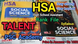 HSA Social science BookHSA Social science Rank File 2024 by Talent AcademyKerala pscAmazon Rs1350 [upl. by Cassey]