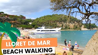 Lloret de Mar Beach Walking Costa Brava  Spain [upl. by Pirozzo582]