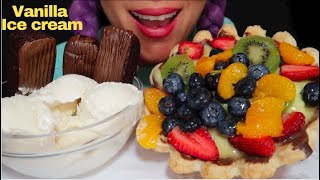 ASMR FRESH FRUIT TART VANILLA ICE CREAM ZINGERS 과일 타르트바닐라 아이스크림CURIEASMR [upl. by Hcone724]