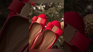 SALVATORE FERRAGAMO Varina Patent Leather Ballet Bow FlatsRosso RedGold ferragamo varina luxury [upl. by Emarej273]