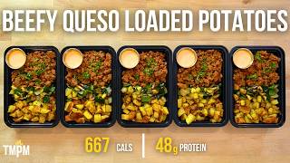 One of my Favorite Meal Prep Recipes Ever  Beefy Queso Loaded Potatoes [upl. by Kieryt]