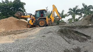 JCB Backhoe Loader Machine Loading In WMM In Mahindra And John Deere and HMT and New holland Tractor [upl. by Eniladam]