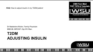 Top Tip T2DM Initiating and Adjusting Insulin [upl. by Aketahs954]