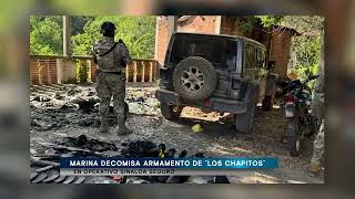 Marina decomisa armamento de Los Chapitos en operativo Sinaloa Seguro [upl. by Dorran151]