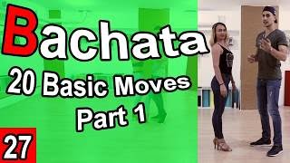 20 Bachata Basic Moves Part 1 Beginner  Bachata Tutorial 27  by MariusampElena [upl. by Noed]