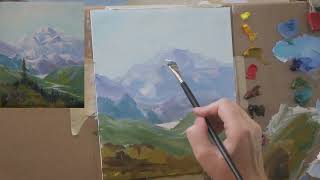 Mountain Landscape Oil Painting with Mariya Tumanova [upl. by Narud]