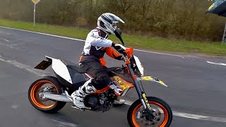 KTM 690 SMC R Full Power  Akrapovic SuperMoto Ride on limit  RAW 2K [upl. by Friedrich964]