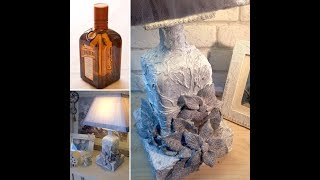 DIY COMO HACER UNA LAMPARA con una BOTELLA de cristalsuper elegante [upl. by Dihaz]