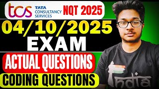 TCS NQT 2025 04102024 Exam Asked Questions  TCS NQT 2025 Shift Questions [upl. by Nathanson]