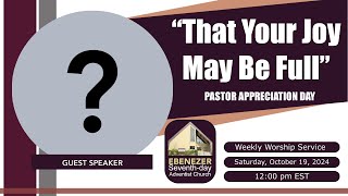 Ebenezer SDA Church Weekly Stream  October 19 2024 [upl. by Schlesinger536]