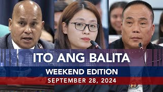 UNTV Ito Ang Balita Weekend Edition  September 28 2024 [upl. by Ynetsed]