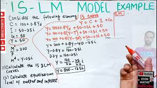 ISLM MODEL mathematicaleconomics macroeconomics [upl. by Renata814]