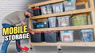 Building Mobile Garage Storage Shelves  DIY Weekend Project [upl. by Niar]