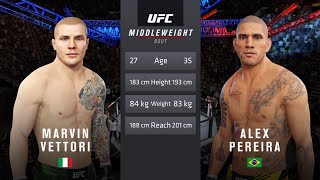 UFC  Marvin Vettori vs Alex Pereira  UFC FULL FIGHT  Middleweight Bout  PS5™️ Gameplay 4K60 [upl. by Lehar406]