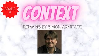 GRADE 9 CONTEXT for the poem Remains by Simon Armitage [upl. by Nelan]