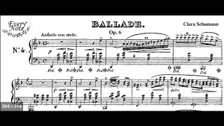 Clara Schumann Ballade 4 op 6 dMoll [upl. by Enicar]