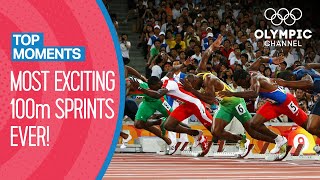 The most exciting 100m races in Olympic history  Top Moments [upl. by Mariellen]