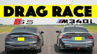 500BHP Battle Tuned BMW M340i vs Tuned Audi S5 someone gets walked Drag and Roll Race [upl. by Akere959]