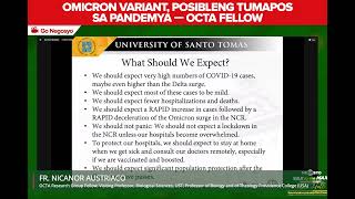 OCTA Omicron variant maaaring tumapos sa pandemya [upl. by Myrlene223]