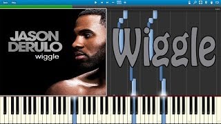 Jason DeRulo ft Snoop Dogg  Wiggle Quick Riff Piano Tutorial Synthesia  Sheet Music  MIDI [upl. by Drofnats]