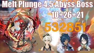 Diluc Melt Plunge 45 Abyss Speedrun Bot Half 57s [upl. by Amado]