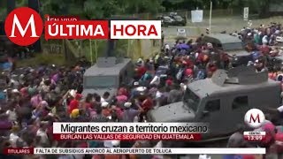 ÚLTIMA HORA Migrantes hondureños cruzan la frontera a México por la fuerza [upl. by Faunie]