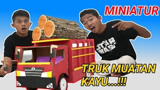 BIKIN MINIATUR TRUK 1 WARNA BISA MUATAN KAYU SEBANYAK INI  Kreasi Kardus  Mikael TubeHD [upl. by Grinnell]