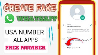 WhatsApp Fake Account Kaise Banta Hai  fake whatsapp number  unlimited account [upl. by Aifas816]