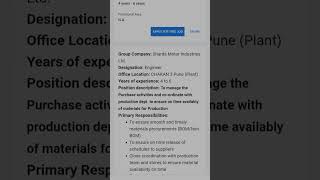 shardamotorsindustrieslimited jobupdate jobopening engineerjobs youtubeshorts jobadda247 [upl. by Gnemgnok647]