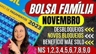 ðŸ¤‘BOLSA FAMÃLIA NOVEMBRO CALENDÃRIO BLOQUEIOS MÃƒES SOLO PAGAMENTO RETROATIVO â€“ QUEM VAI RECEBER [upl. by Seeto]