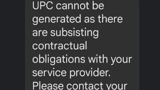 How to fix quotUPC cannot be generated as there are subsisting contractual obligationsquot [upl. by Kipp215]