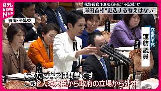 【政治資金パーティー問題】野党側、松野官房長官らの更迭を岸田首相に迫る [upl. by Esalb]