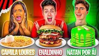 COMENDO AS COMIDAS FAVORITAS DOS YOUTUBERS NATAN POR AI CAMILA LOURES GATO GALATICO RAFA E LUIZ [upl. by Enamrej34]