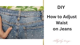 How to Adjust Jeans Waist [upl. by Ardnassac679]