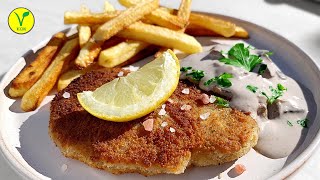 Omas veganes Schnitzel mit Champignonsoße [upl. by Nairdna]