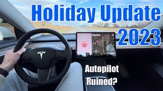 Tesla Holiday Update 2023 Autopilot Changes [upl. by Gautier]