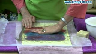 Living Felt Wet Felting Basic Tutorial  Wet Felted Bookmarks [upl. by Hcir]